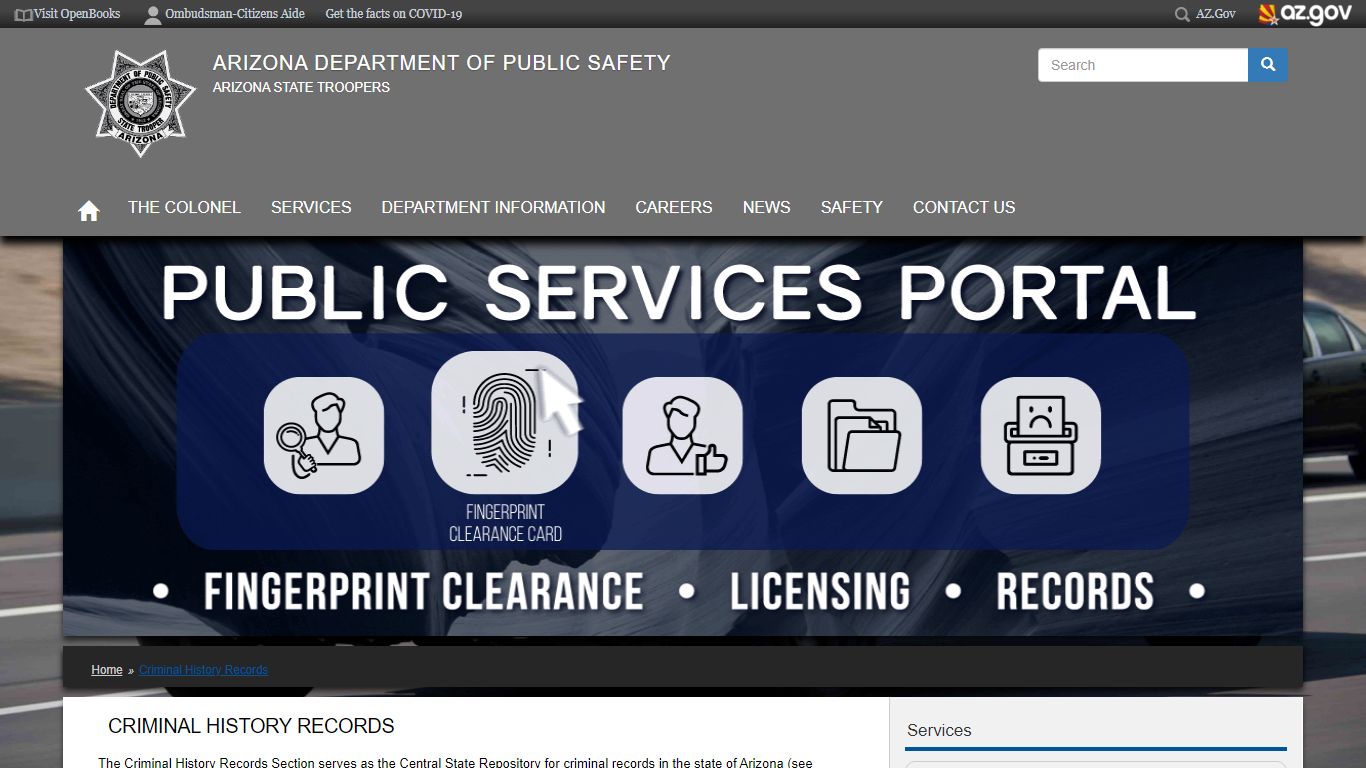 Criminal History Records | Arizona Department of Public Safety